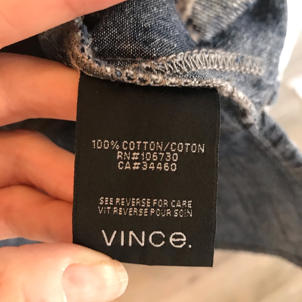 Vince Patch Pocket Chambray Button Down Blouse - image 4